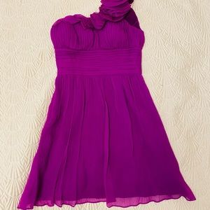 SOLD Cache One Shoulder Magenta Mini Cocktail Dress, Size 2